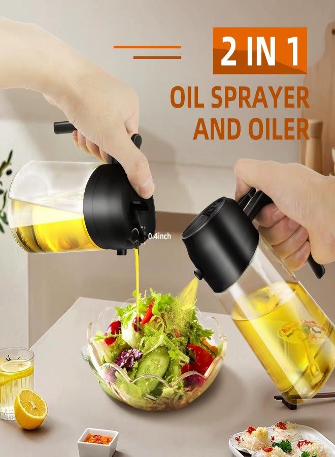 2-in-1 Glass Oil Dispenser 470ml – Spray & Pourer Bottle for Air Fryer, Salad, Frying & BBQ – Leak-Proof Kitchen Tool for Olive Oil & Vinegar. Ideal for Home Chefs or Restaurants. - Image 1