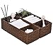StorageWorks 3-Section Wicker Baskets for Shelves, Hand-Woven Round Paper Rope Storage Baskets, Walnut, 14.4" x 6.1" x - Image 2