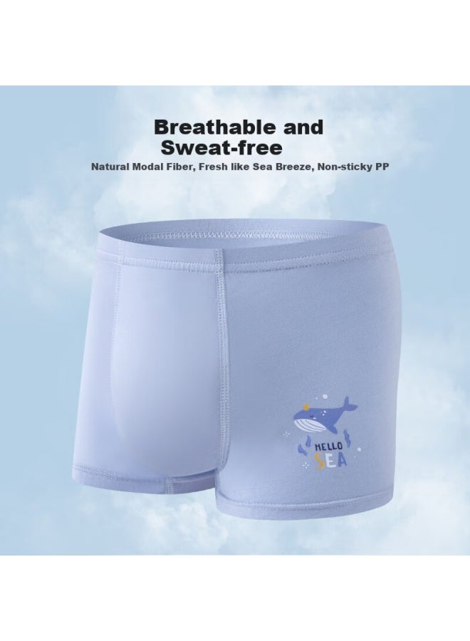 Yalu Children's Modal Boxer Briefs For Boys, Teenagers, And Adolescents, Antibacterial Underwear For Boys Without Cutting A-class Underpants - Image 3