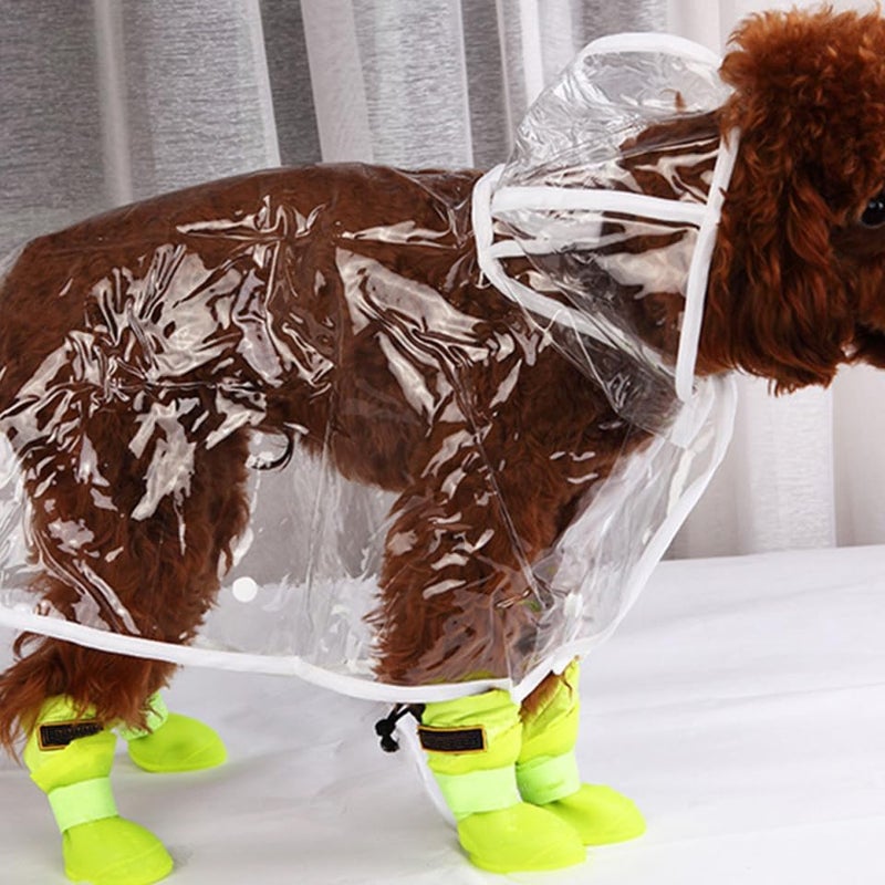 Pet Rain Boots Waterproof Non-Slip Dog Shoes Silicone Galoshes XL for Medium Large Dogs Outdoor Protective Footwear in Fluorescent Green - Image 5