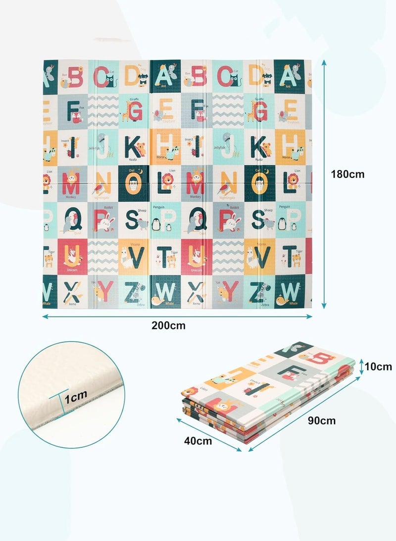 MissTiara سجادة زحف للأطفال، 200 × 180 × 1 سم، سجادة أرضية غير سامة، سجادة لعب للأطفال مقاومة للماء على الوجهين للأولاد والبنات الصغار - Image 5