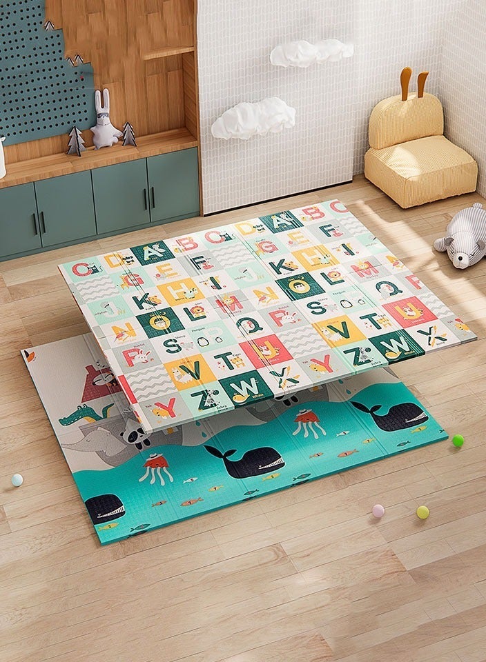 MissTiara سجادة زحف للأطفال، 200 × 180 × 1 سم، سجادة أرضية غير سامة، سجادة لعب للأطفال مقاومة للماء على الوجهين للأولاد والبنات الصغار - Image 3