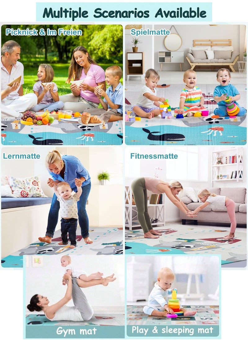 MissTiara - Baby Crawling Mat , 200*180*1 cm Non Toxic Floor Mat,Double-Sided Waterproof Baby Play Mat for Toddler Boy Girl - Image 1