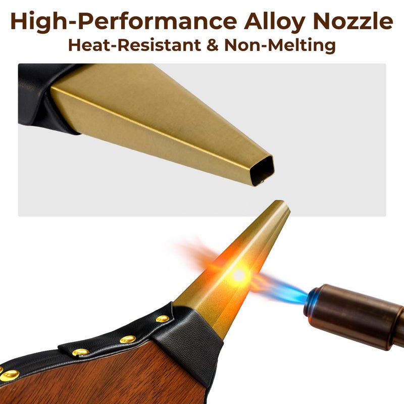 AMAGABELI GARDEN & HOME Amagabeli Fireplace Bellows Indoor 16"x 7" for Wood Bellow Stove Fire Air Blower for Fire Pit Bellows Outdoor Cooking Camping Nozzle BBQ Charcoal Grill Chimney Barbeque Fire Tools with Hanging Strap - Image 4