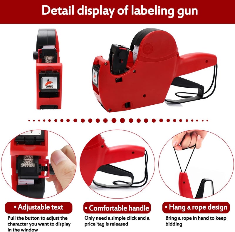 M&C Music Color MX-5500 Price Tag Gun Kit with Labels and Ink - Image 5