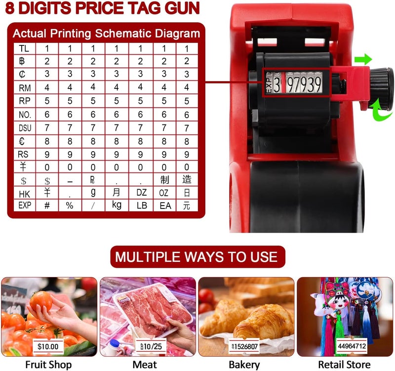 M&C Music Color MX-5500 Price Tag Gun Kit with Labels and Ink - Image 2