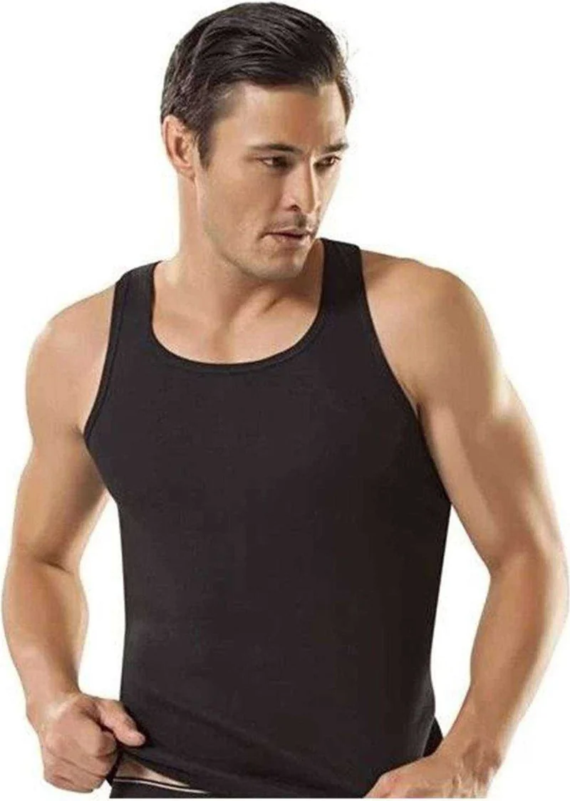 توتكو 3 Pieces Ribana Sports Men's Black Undershirt 0118