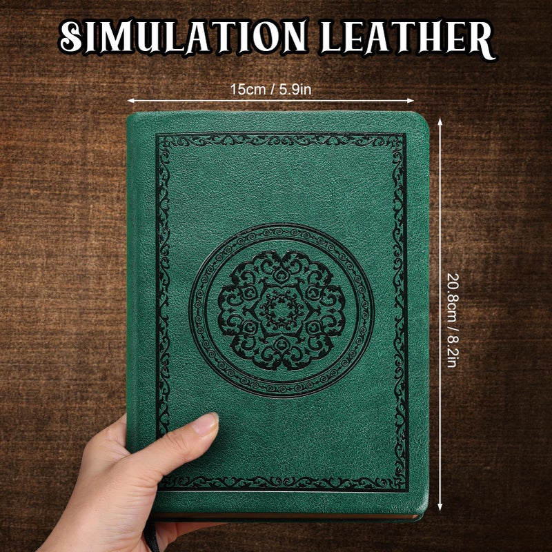 Fetinar 2026 Leather Vintage Journal Notebook,300 Pages,Leather Softcover Lined Journal Notebooks for Women Men,Notebook Journals for Writing Travel,Business,Office,5.7'' X 8.3'',Green - Image 2