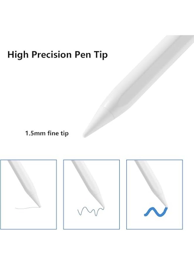 لـ iPad A16 11th 10th 9th 8th 7th 6th Generation, iPad Pro 12.9 11 13 بوصة M4, iPad Air M3 M2 5th 4th 3rd Gen, iPad mini 6 5, لـ Apple Pencil Pro 1st 2nd Gen البديل (الأبيض) - Image 2