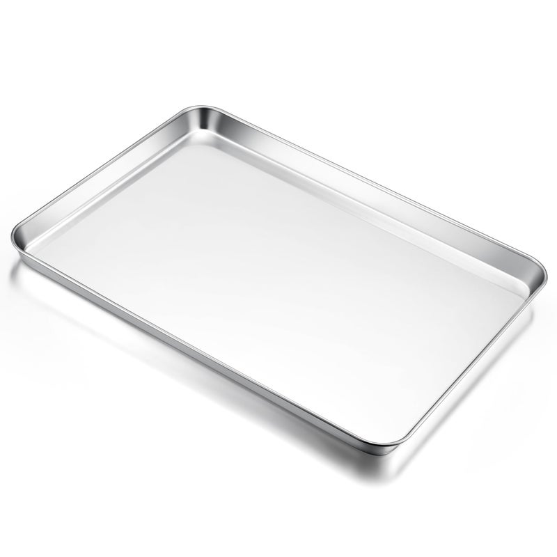 E-far Efar Large Baking Sheet 20x14 Stainless Steel Cookie Sheet Pan for Oven Non Toxic Metal Baking Tray for Cake Cookies Healthy Rust Free Mirror Finish Dishwasher Safe 1 Pack - Image 2
