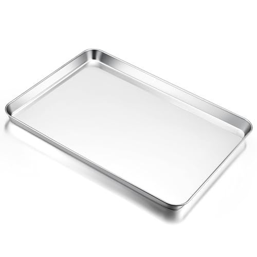 E-far Efar Large Baking Sheet 20x14 Stainless Steel Cookie Sheet Pan for Oven Non Toxic Metal Baking Tray for Cake Cookies Healthy Rust Free Mirror Finish Dishwasher Safe 1 Pack - Image 1