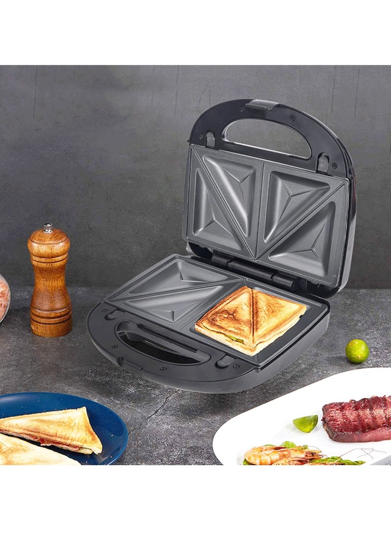 sokany - Electric Sandwich Maker 750 Watt 6 slices in 1, Donut, Nuts, Waffle, Shells, Sandwich, Bread Slices, Pan-fried Steak, Large size, Non-stick and Removable plates, SK-908 Black - Image 1