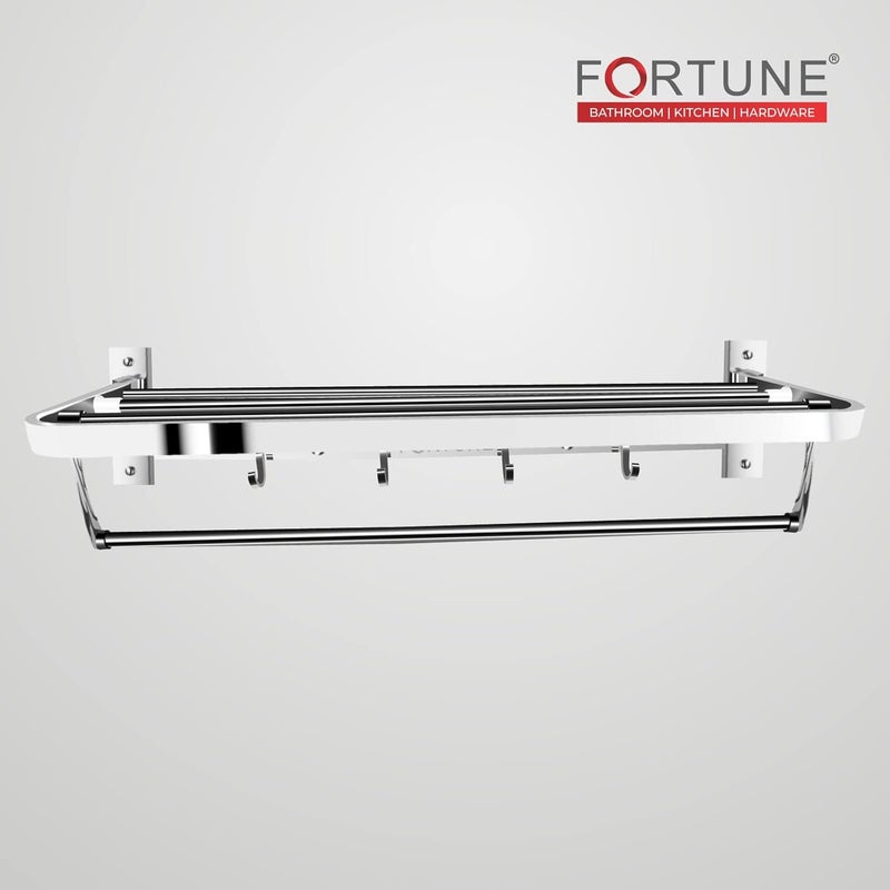 Fortune FORTUNE Luxurious Stainless Steel Folding Towel Rack Towel Stand Towel Hanger Towel Holder Rack Shelf Bathroom Accessories Square 18 Inch  - Image 4