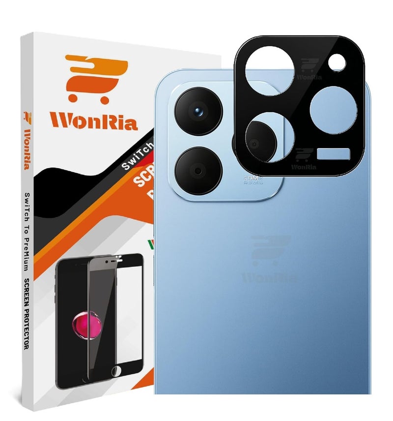WonRia ® حزمة 1 - واقي زجاج الكاميرا الخلفية لجهاز Realme 15T 5G - واقي عدسة الكاميرا [3D متميز] - أسود - Image 1