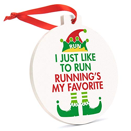 Gone for a Run Running Round Ceramic Ornament | Running's My Favorite - Image 1