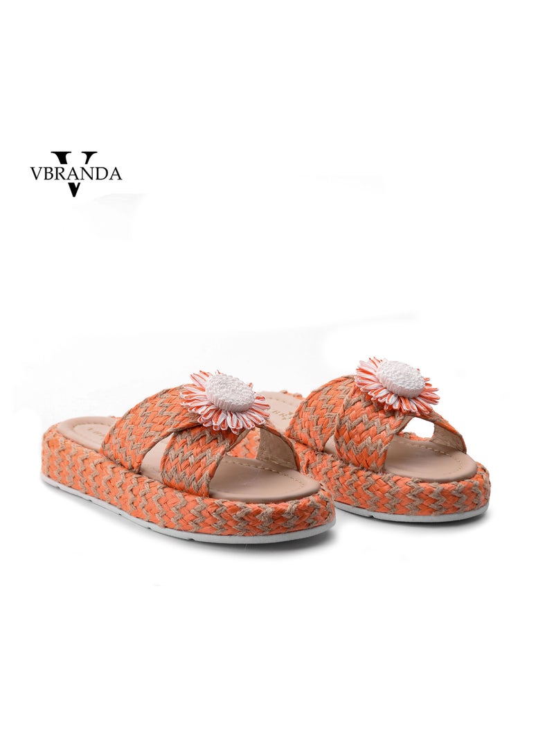 Vbranda A summer jute slipper is a lightweight and comfortable SF-56-ORANGE - Image 1