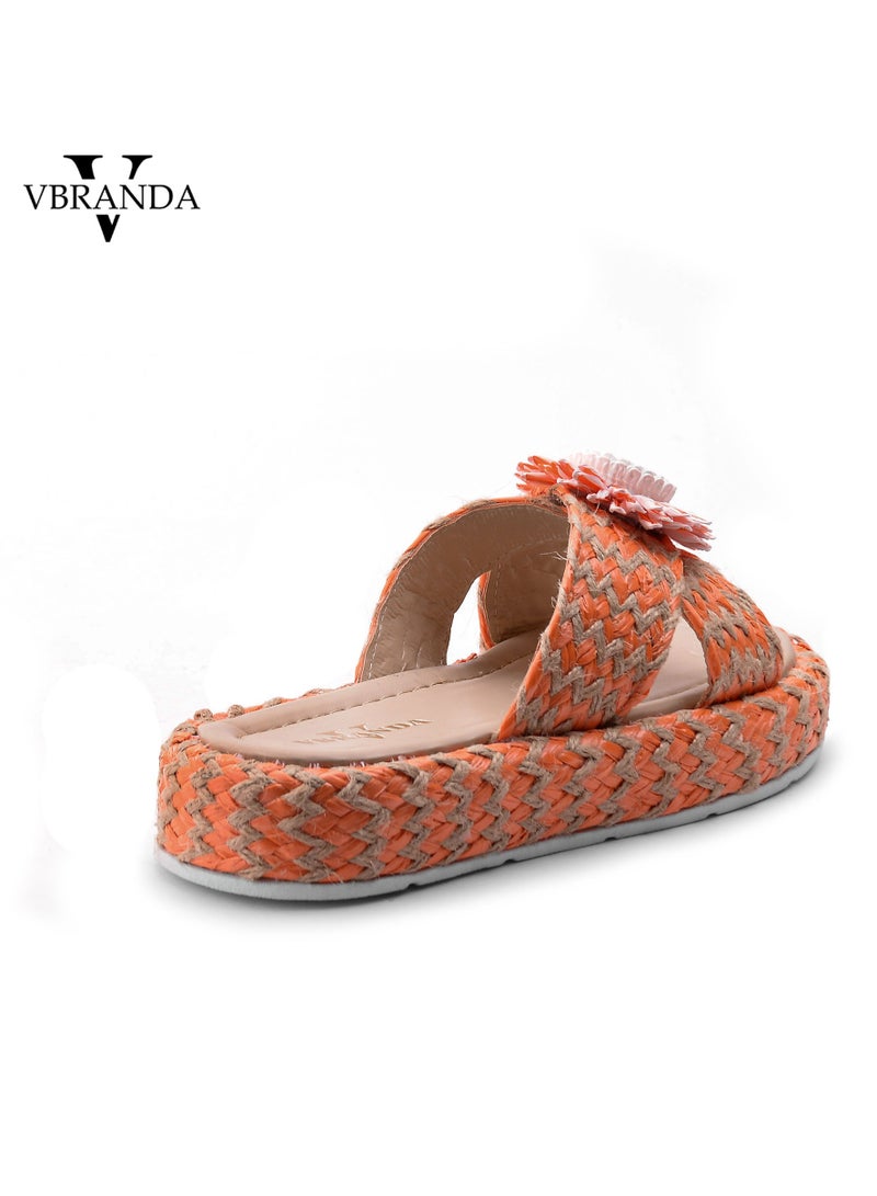 Vbranda A summer jute slipper is a lightweight and comfortable SF-56-ORANGE - Image 4