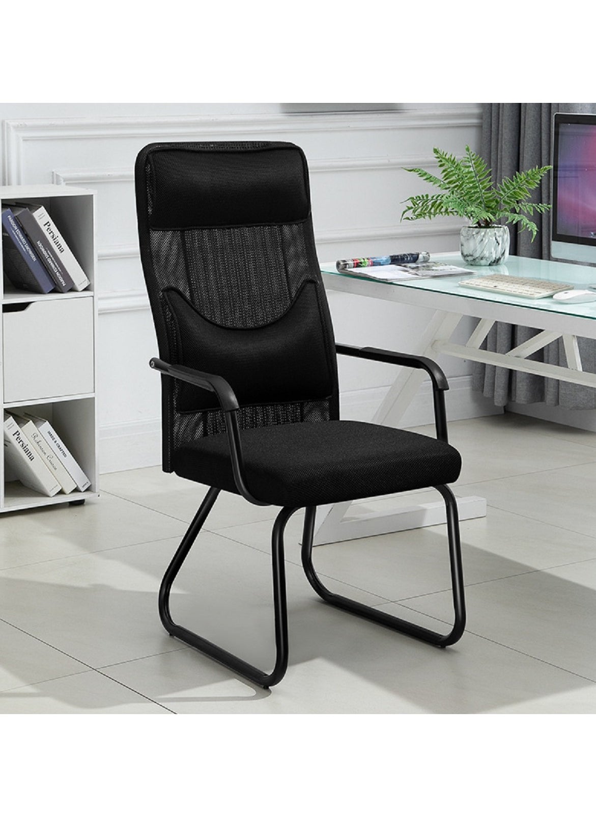 JANTENS Desk Chair Guest Chair Office Chair Gaming Chair Black - oc74black 