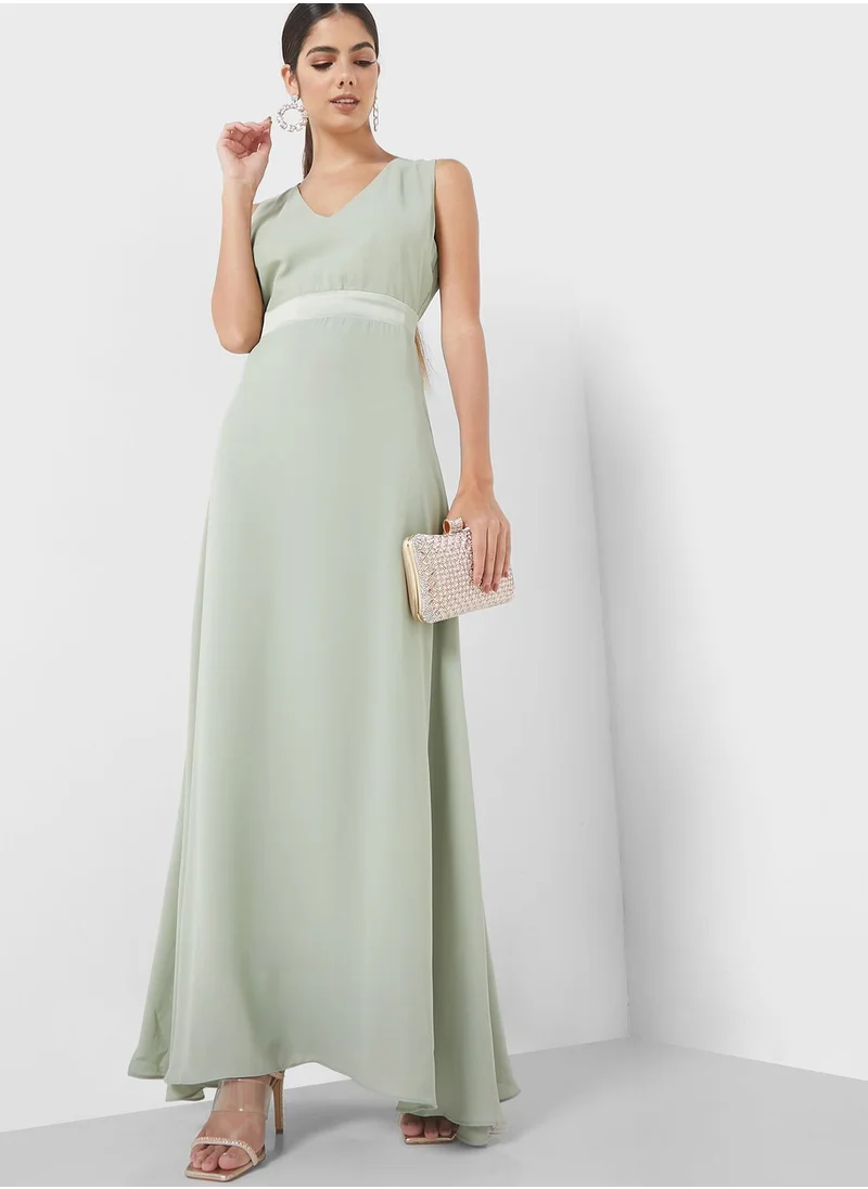 Chi Chi London Petite Belted Cut Out Dress