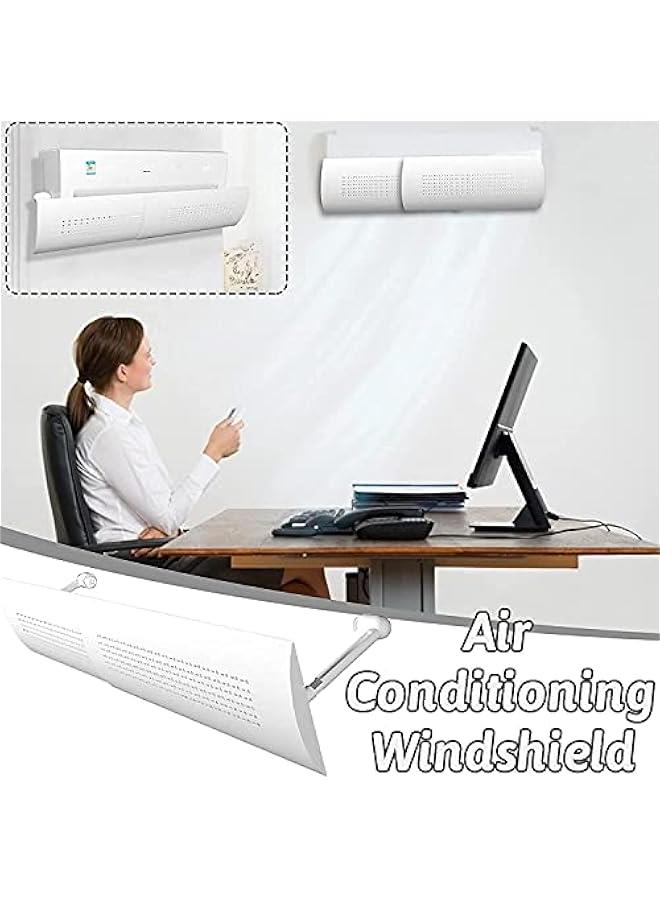 Air Conditir Windshield Wind Baffle Blowing Deflector Cover Adjustable Air Conditioning Windshield Anti Direct Blowing Month Windproof Baffle Windshield - Image 3