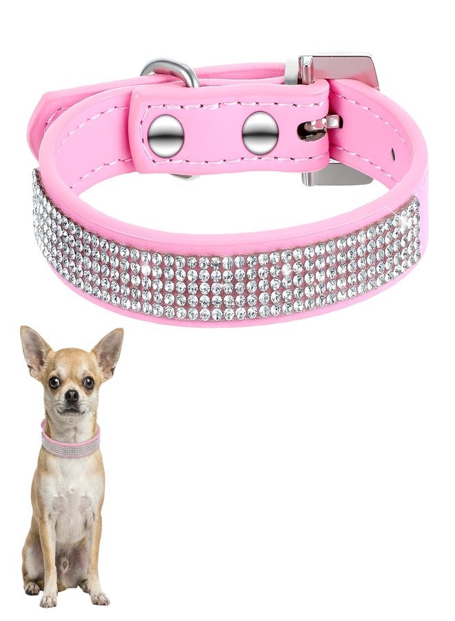 Thrymme Small Cat Collar, Soft Velvet Rhinestone Breakaway Cat Collar, Adjustable 8-11 Inch Pink Glitter Cat Collar for Girl Cats, Kitten, Small Medium Large Cat - Image 2