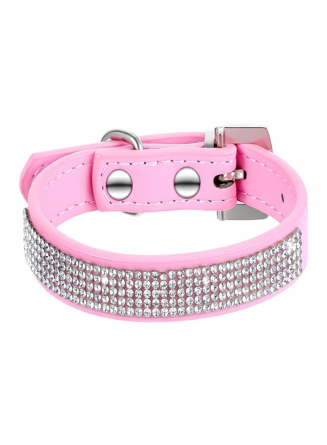 Thrymme Small Cat Collar, Soft Velvet Rhinestone Breakaway Cat Collar, Adjustable 8-11 Inch Pink Glitter Cat Collar for Girl Cats, Kitten, Small Medium Large Cat - Image 3