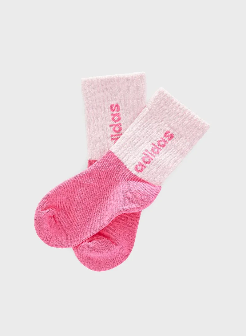 Adidas 3 Pack Linear Kids Crew Socks