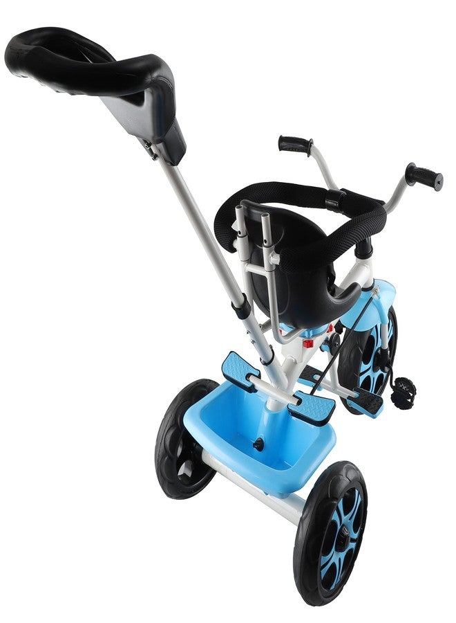 JoyRide 3 in 1 Stroll 'N Ride Baby Tricycle,Toddler Stroller Kids Pedal Tricycle w/Pusher Adjustable Handle Seat Storage Rotating Seat for 12 Months to 5 Years (Blue) - Image 4