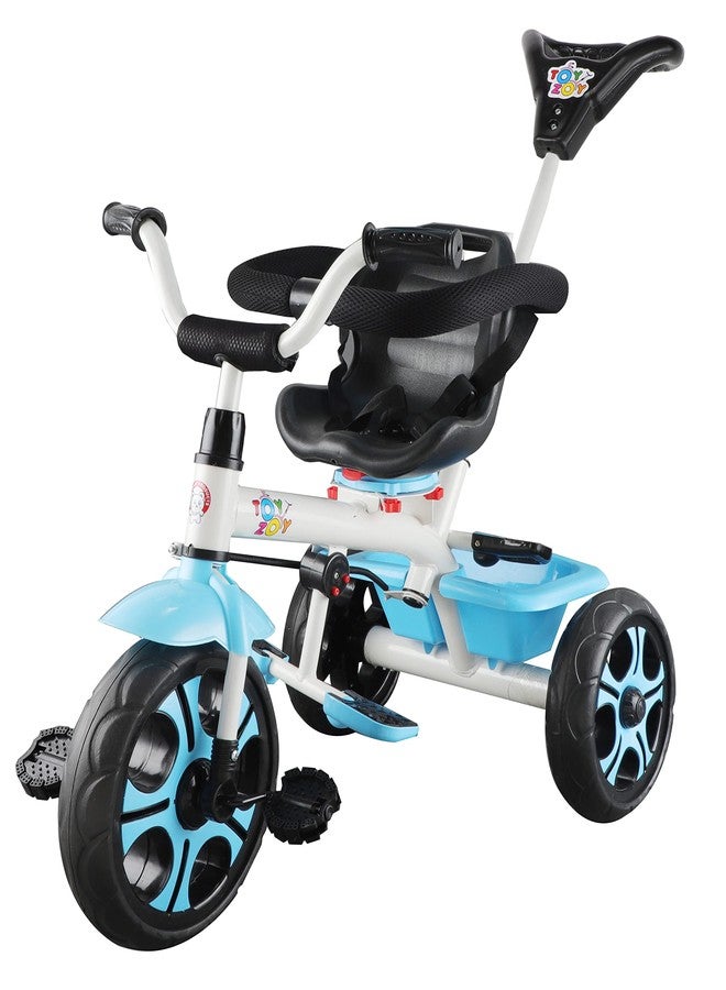 JoyRide 3 in 1 Stroll 'N Ride Baby Tricycle,Toddler Stroller Kids Pedal Tricycle w/Pusher Adjustable Handle Seat Storage Rotating Seat for 12 Months to 5 Years (Blue) - Image 1
