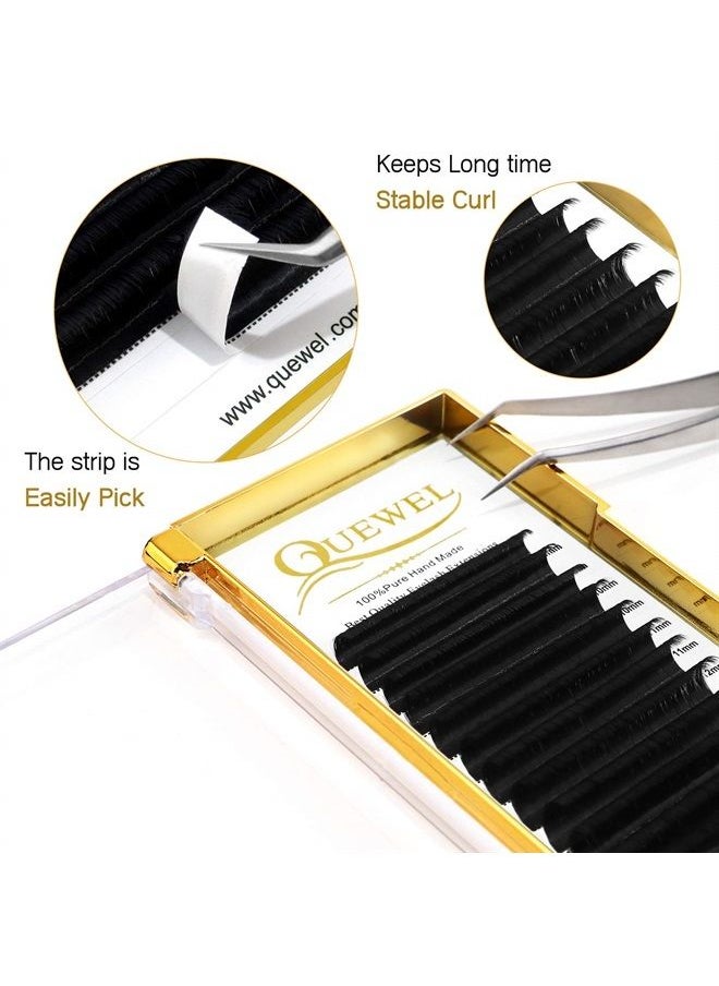 QUEWEL - Volume Eyelash Extensions | 0.03-0.12mm | C/CC/D/DD Curl | 8-25mm Length | Easy Fan 2D-20D Self Fanning Volume Lashes 0.03D Mix-8-15mm Long Lasting Blooming Lashes - Image 1