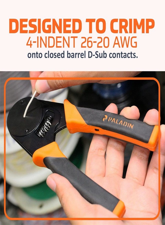 TEMPO Paladin Tools PA1460 Closed Barrel D-Sub Crimper - 20-26 AWG, 4 Way Indent - Professional Grade - Image 2