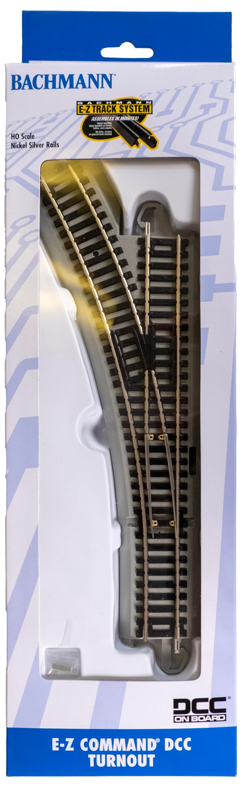 Bachmann Trains EZ COMMAND DCC EQUIPPED TURNOUT LEFT NICKEL SILVER EZ TRACK With Grey Roadbed HO Scale Medium - Image 2