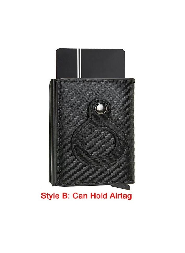 Generic - AirTag Wallet for Men Card Holder RFID   Blocking Smart Air Tag Leather Wallet with Apple Airtag Holder - Image 1