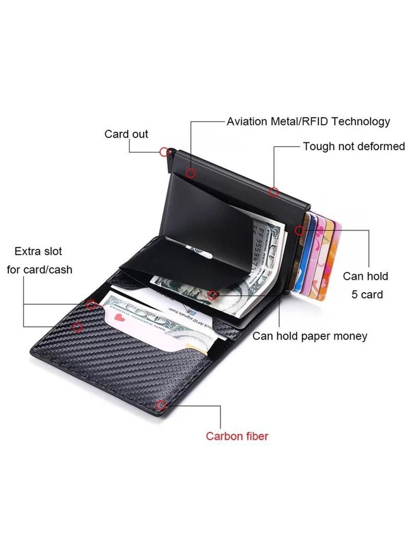 Generic - AirTag Wallet for Men Card Holder RFID   Blocking Smart Air Tag Leather Wallet with Apple Airtag Holder - Image 1