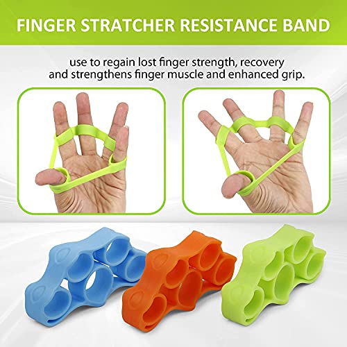GTC Hand Strengtheners Bands Stretcher Exerciser Trainer Forearm Grip Workout for Hand Strengthening Exercise and Stress Relief Multicolor RF-5 (Pack of 3) - Image 2