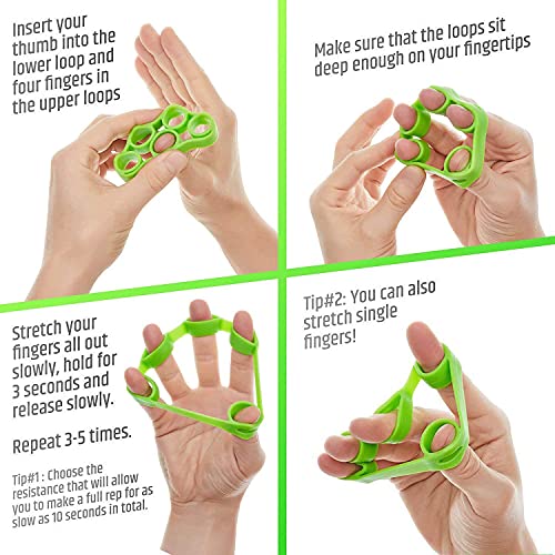 GTC Hand Strengtheners Bands Stretcher Exerciser Trainer Forearm Grip Workout for Hand Strengthening Exercise and Stress Relief Multicolor RF-5 (Pack of 3) - Image 5