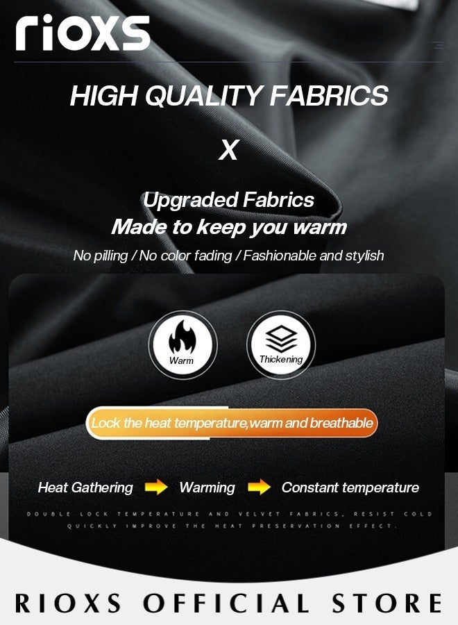 RIOXS Men's Puffer, Mens Casual Winter Down Cotton Jacket, Warm & Lightweight Puffer Coat, Standing Collar Windproof Outerwear, Slim Fit Outdoor Jacket With Side Pockets, Gift For Daddy Husband Boyfriend - Image 5