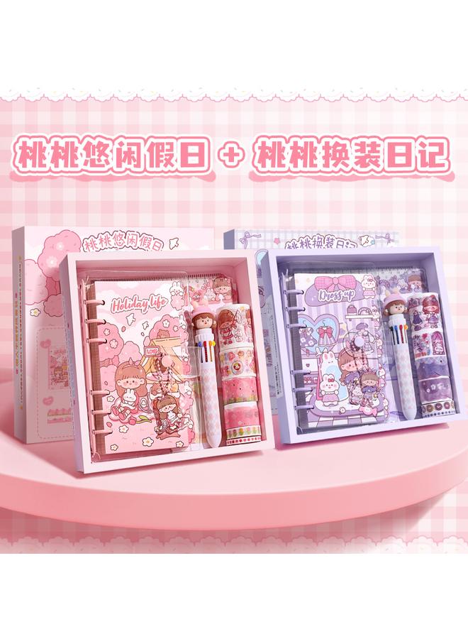 Bluejw Hand Book Suit Gift Box Hand Book Girl's Cute Girl's Heart Children's Notebook Girl's Primary School Student's Complete Set - Image 1