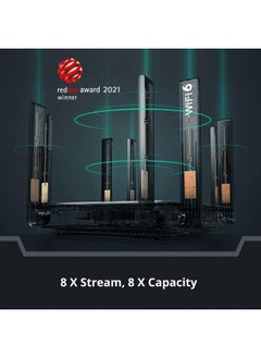 Reyee WiFi 6 Router AX3200 Wireless Internet High Speed Smart Router with 8 Omnidirectional Antennas, Dual Band Gigabit Computer Router Mesh Support for Homes up to 3000 Sq. ft. - E5