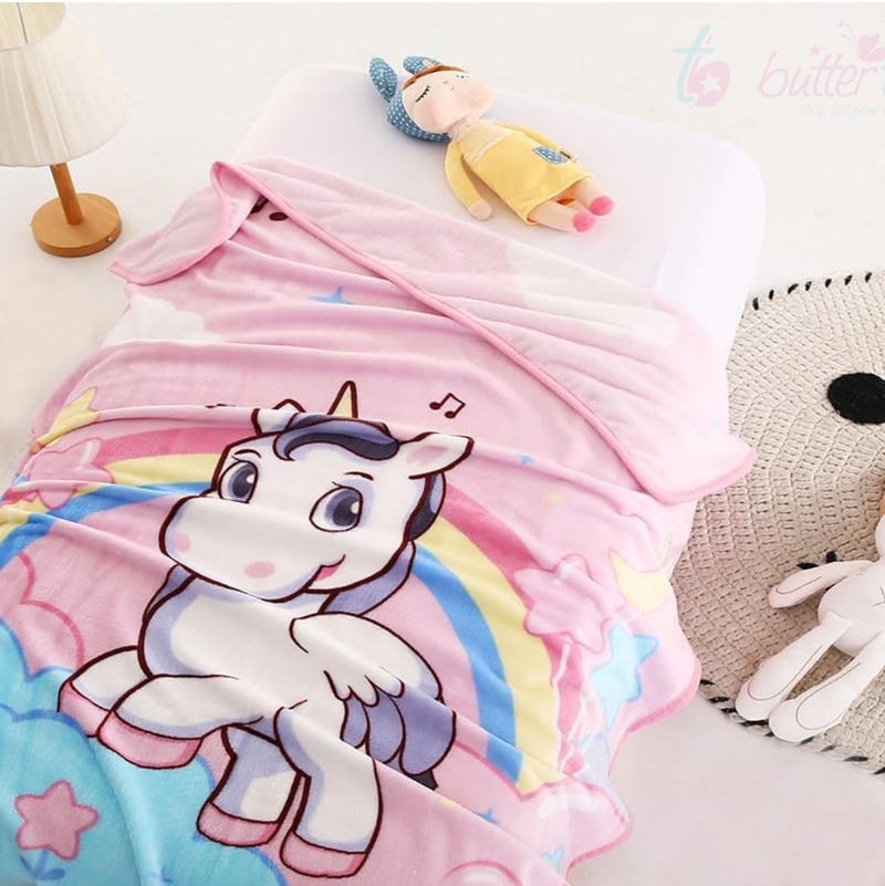 Butterthief Light Weight Cartoon Printed Blanket 100 x140 cm, 0-5 Years Soft Flannel for All Seasons Reversible Baby Blanket for Kids Toddlers New Born Boys & Girls - Image 5