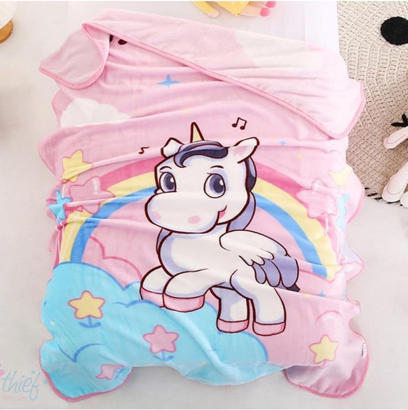 Butterthief Light Weight Cartoon Printed Blanket 100 x140 cm, 0-5 Years Soft Flannel for All Seasons Reversible Baby Blanket for Kids Toddlers New Born Boys & Girls - Image 4