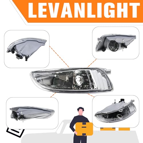LEVANLIGHT Fog Lights Compatible Lexus RX330 2004 2005 2006/RX350 2007 2008 2009 Fog Lights Lamps Driving Lamps w/Switch/Wiring/Bulb Clear Lens | 81220-0E010 81210-0E010 - Image 3