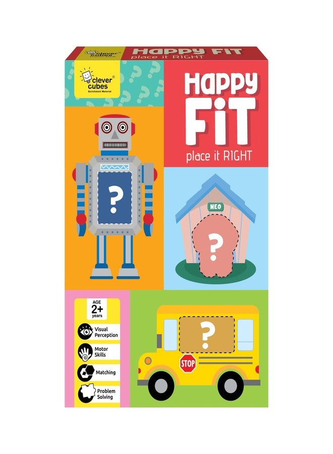 Clever Cubes Happy FIT | 2 Piece Puzzle (Set of 12) | Games for Kids 2 3 4 Years | Memory and Motor Skills | Birthday and Return Gifts | Educational Activity Games | Early Learning | Preschool Toy - Image 1