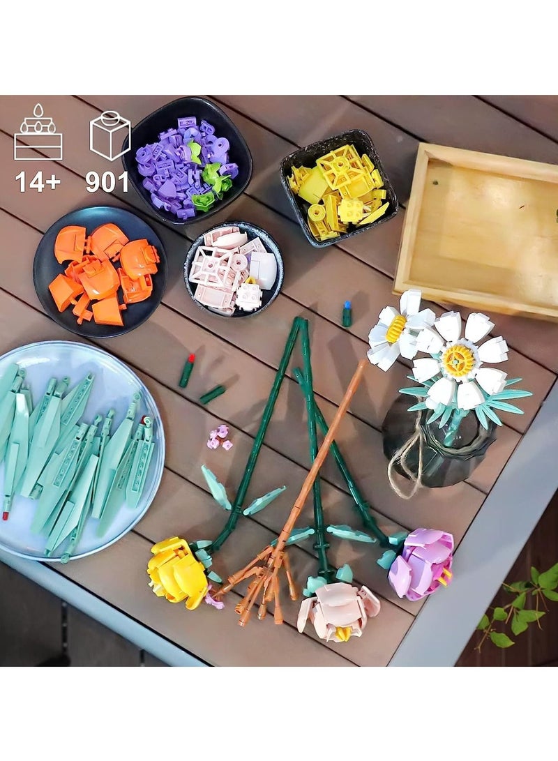 SYOSI 10 Ideas Flowers Bouquet Building Set, Plant Display Decor Set for The Home or Office, Creative Gift for Adults and Age 14+ - Image 3