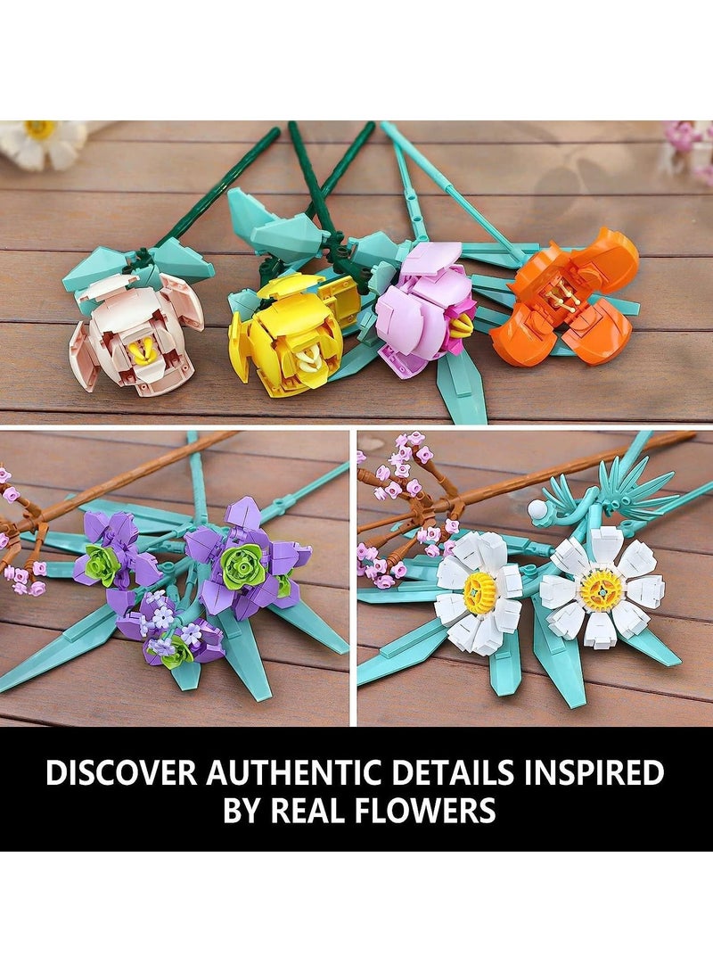 SYOSI 10 Ideas Flowers Bouquet Building Set, Plant Display Decor Set for The Home or Office, Creative Gift for Adults and Age 14+ - Image 5