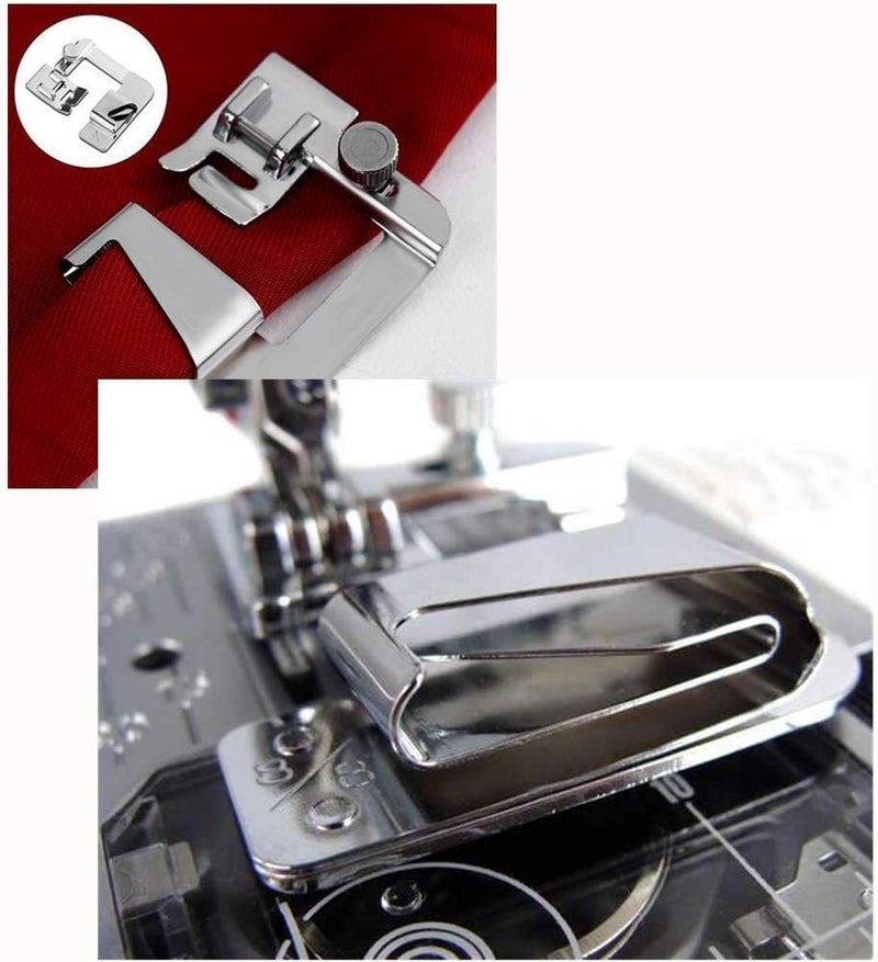 Windman 3 Sizes Wide Rolled Hem Pressure Foot Sewing Machine Presser Foot Hemmer Foot Set 1/2 Inch, 3/4 Inch, 1 Inch Low Shank Sewing Machine Presser Foot for Brother Singer - Image 4