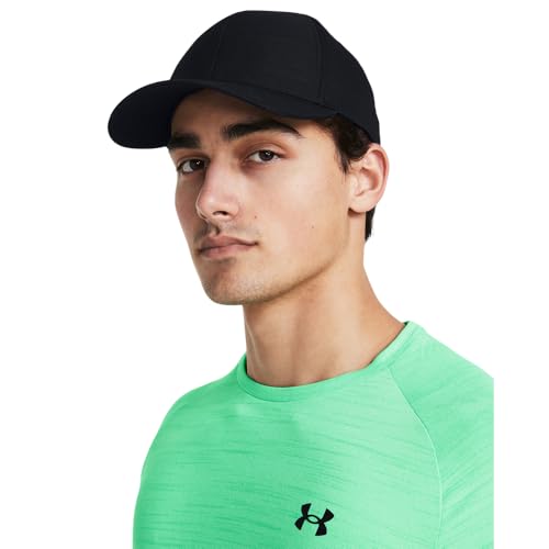 Under Armour Men's Iso-Chill ArmourVent Stretch Fit Hat, (001) Black / / Castlerock, Medium/Large - Image 2
