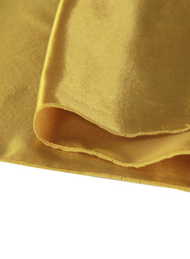 Welmatch Gold Satin Table Runners - 5 pcs Wedding Banquet Party Event Decoration Table Runners (Gold, 5) - Image 2