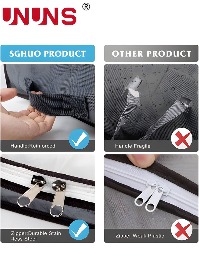 UNUNS 100L Under Bed Storage Bags,Underbed Storage Containers With Reinforced Handles,Large Capacity Clothes Storage Bags,Foldable Storage Organizer For Blanket Pillows Clothes And Quilts,2 Packs - Image 2