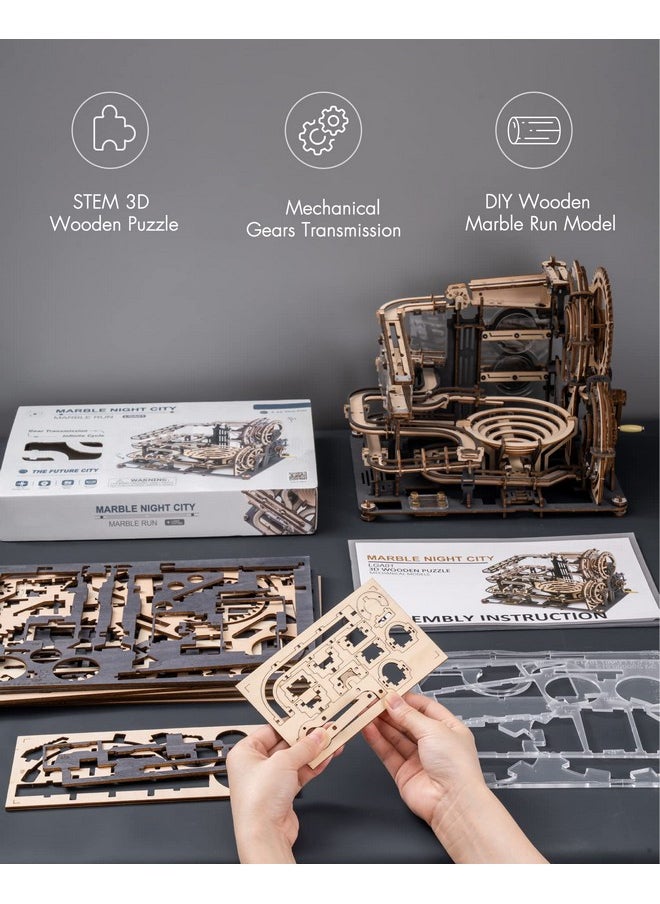 RoWood 3D Puzzles For Adults, Model Kits For Adults To Build, Wooden Puzzles Christmas Birthday Gifts For Adults&Teens- Marble Night City Lga01  - Image 4